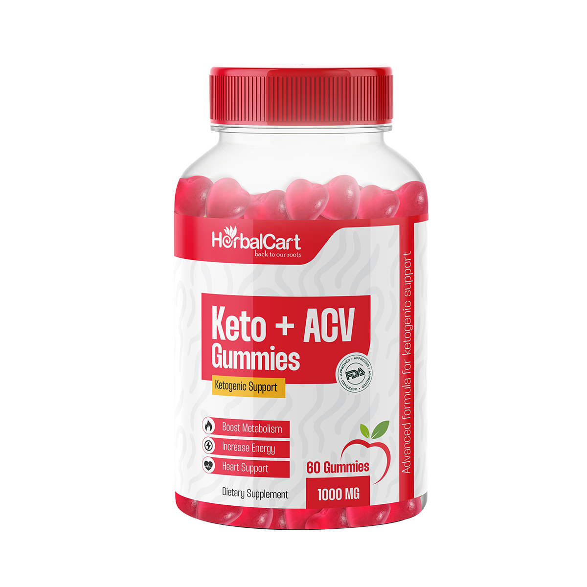 Keto+ACV Gummies (1000mg, 60 Capsules)