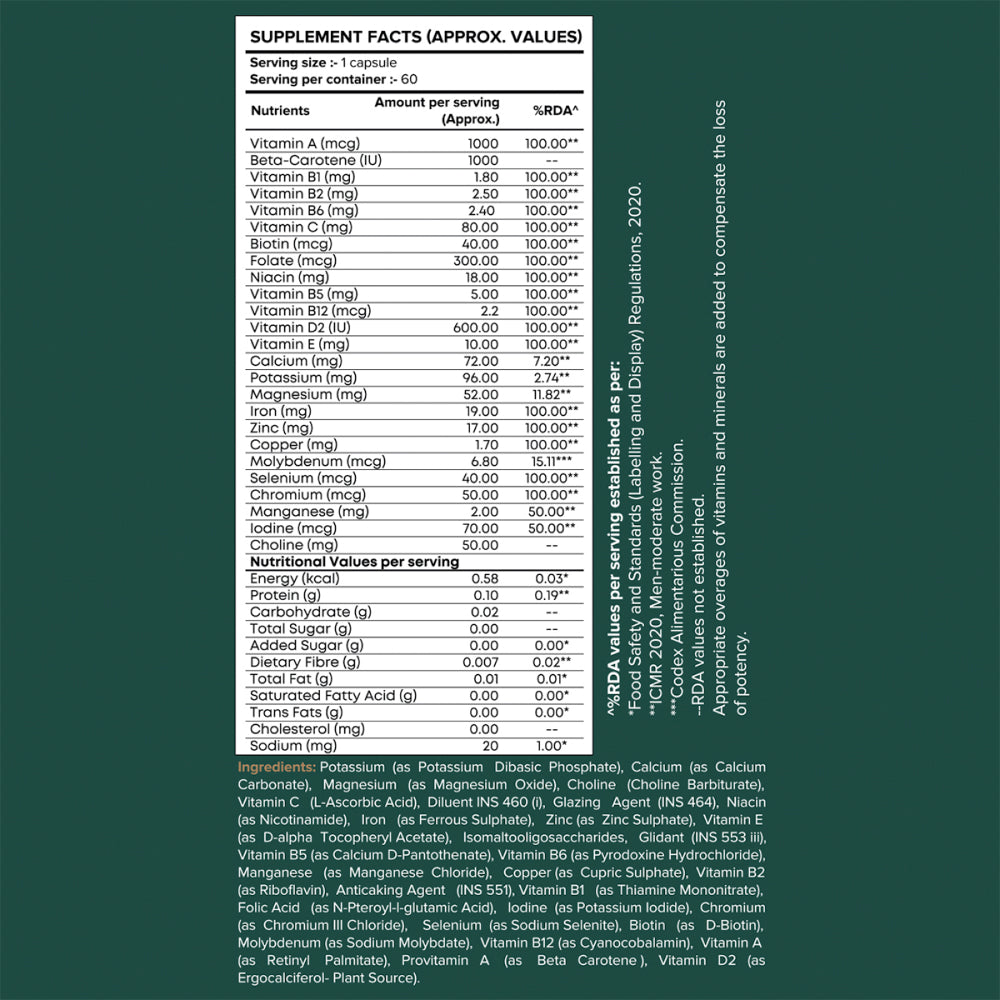 Multivitamins (60 Veg Capsules) - Herbalcart