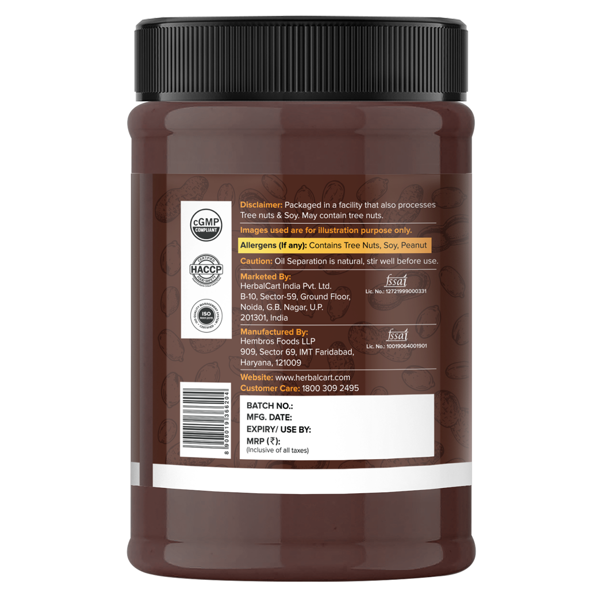 Dark Chocolate Peanut Butter, Crunchy (1kg & 340g)