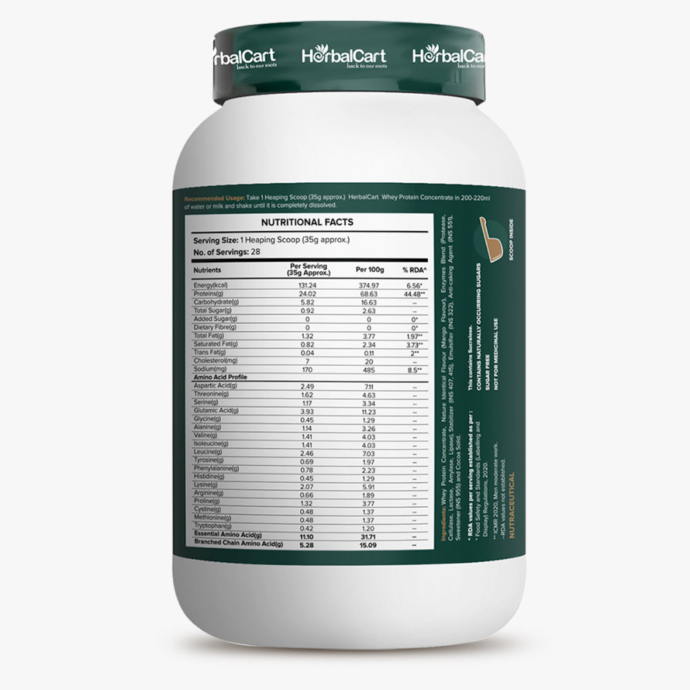 Whey Protein Concentrate (1kg & 2kg) - Herbalcart