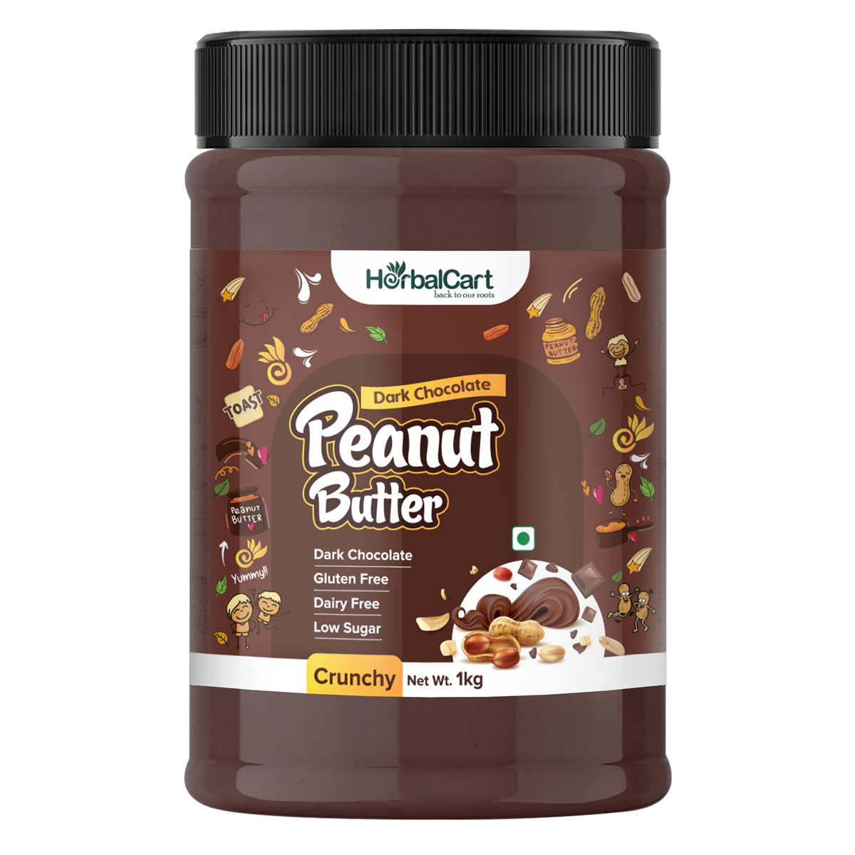 Dark Chocolate Peanut Butter, Crunchy (1kg & 340g)