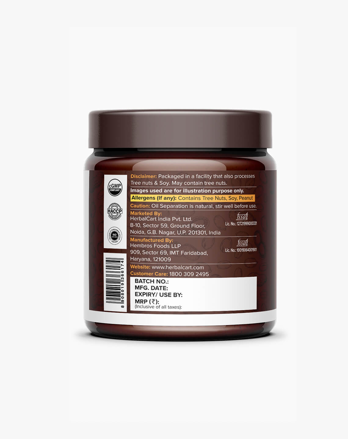 Dark Chocolate Peanut Butter (1kg & 340g) - Herbalcart